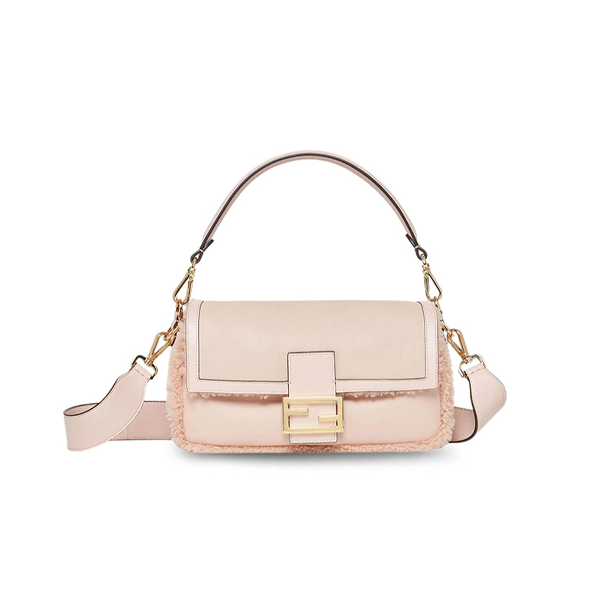 FENDI LAMBSKIN SHEARLING BAGUETTE SOAP 8BR600ALMRF136T (28*14*8cm)